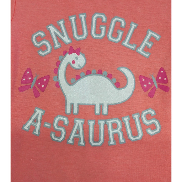 Bobbie Brooks Sleepwear Pj Set Girls Youth 5/6 Pink Graphic Dino Pants Tee New - Picture 4 of 14